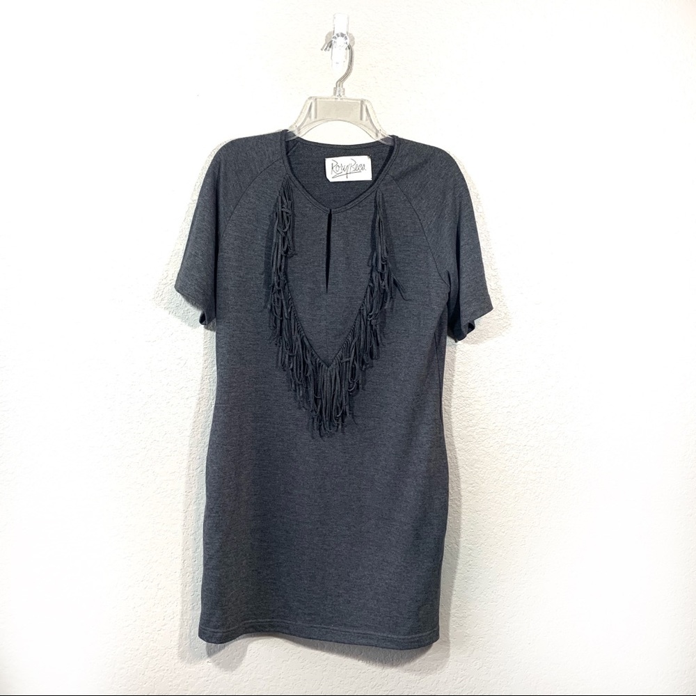 Rory Beca Dress Short Sleeve Gray Fringe K…